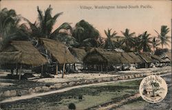 Village, Washington Island Teraina, Kiribati South Pacific Postcard Postcard Postcard