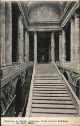 Stairway to Senate Chamber Center, State Capitol Building Postcard
