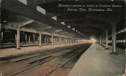 Showing a Portion of Tracks in Terminal Station, Interior View Birmingham, AL Postcard Postcard Postcard