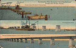 Building Key West Extension "Over Sea Railroad", Knights Key Bridge Florida Postcard Postcard Postcard