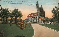 Chaplin Residence Sunset Boulevard Postcard