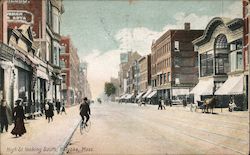 High St. Looking South Holyoke, MA Postcard Postcard Postcard