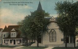 Christian Church and Concourse Inn Excelsior Springs, MO Postcard Postcard Postcard