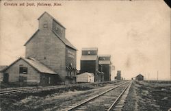 Elevators and Depot Postcard