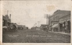 Looking Along Sixth Street Hawley, MN Postcard Postcard Postcard