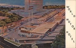 World Motor Hotel Postcard