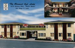 The Mermaid Apt. Hotel San Diego, CA Postcard Postcard Postcard