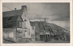 Looking North Along the Main Street of Virgina City Postcard