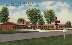 Keyes Motel Arlington Heights, IL Postcard Postcard Postcard