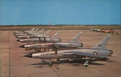 Seven F-105 Thunderchief jet fighter-bombers Eglin, FL Postcard Postcard Postcard