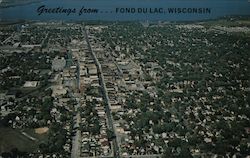 Aerial View - Fond du Lac - Lake Winnebago Wisconsin Postcard Postcard Postcard