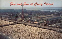 Fun and Sun at Coney Island Postcard