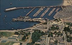 Aerial View of Fisherman's Wharf and Harbor Monterey, CA Postcard Postcard Postcard