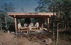 Camp Edey, Girl Scout Campers at their Outdoor Kitchen Postcard