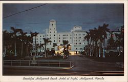 Hollywood Beach Hotel at Night Postcard