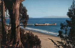 The Pier and Concrete Ship at Seacliff State Park Postcard
