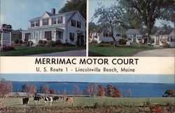 Merrimac Motor Court & Guest House Lincolnville Beach, ME Postcard Postcard Postcard