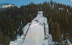 Looking up towards Papoose Peak from the standing bleachers of the Olympic Games area in Squaw Valley, California Postcard Postc Postcard