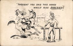 Thought You Said This Horse Would Ride Bareback Postcard