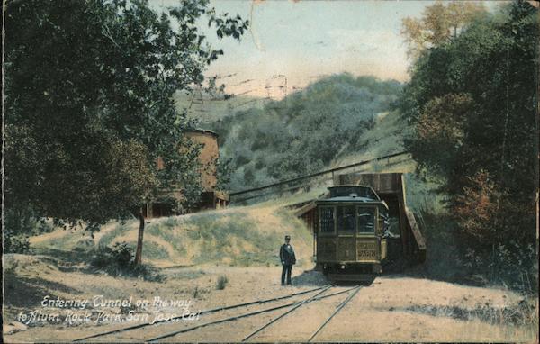 Train Entering Tunnel on the way to Alum Rock Park San Jose California
