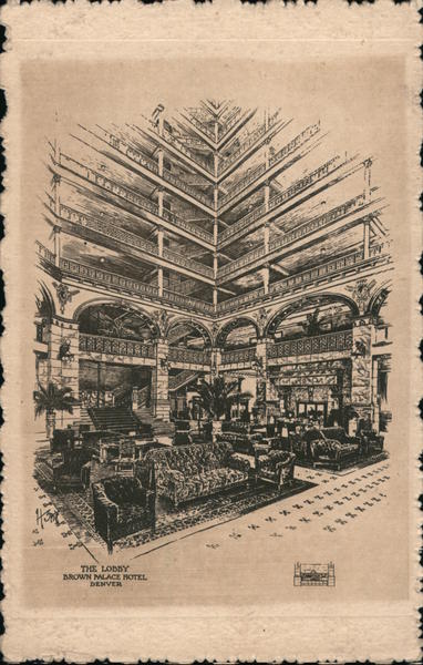 The Lobby of Brown Palace Hotel Denver Colorado