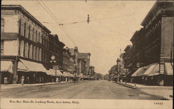 Business Section Main Street Looking North Ann Arbor Michigan