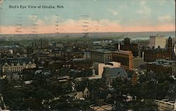 Bird's Eye View of City Omaha, NE Postcard Postcard Postcard