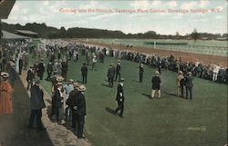 Comng into the Stretch at Saratoga Race Course Postcard