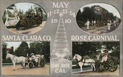 SAnta Clara Co. Rose Carnival 1910 San Jose, CA Postcard Postcard Postcard