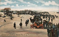 Goodall, Scene in front of Clubhouse during Automobile Races with Onlookers Postcard