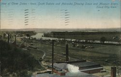 View of Three States -- Iowa, South Dakota, and Nebraska Postcard