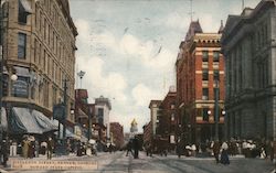 Ninth Street, Denver, Looking Towards State Capital Postcard