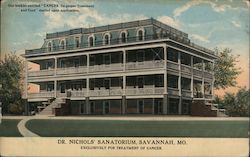 Dr. Nichols' Sanatorium Savannah, MO Postcard Postcard Postcard