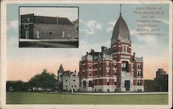 Reno County Court House 1872 (inset) and Present Time 1911 Hutchinson, KS Postcard Postcard Postcard