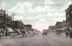 Looking Down Main Street Postcard