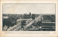 Main Street looking South - Bird's Eye View from First National Bank Building Postcard