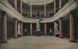Interior of Memorial Hall, University of Michigan. Postcard