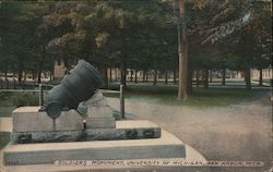 Soldiers Monument, University of Michigan Postcard