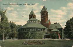 Library, University Of Michigan Postcard