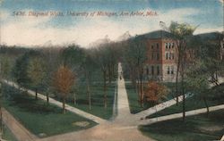 Diagonal Walks, University of Michigan Postcard