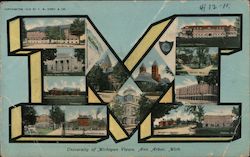 University Of Michigan Views Postcard