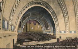 Interior View Hill Auditorium University of Michigan Postcard