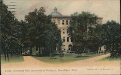 University Hall - University of Michigan Postcard