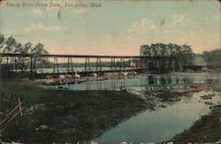 Huron River Below Dam Postcard