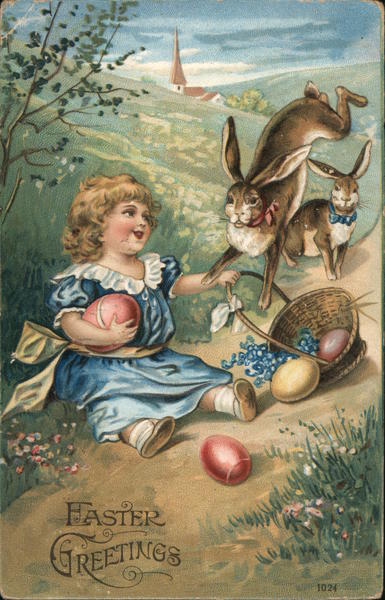 Easter Greetings With Bunnies