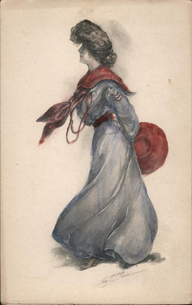 Navy Girl, Hand Colored Artist Signed