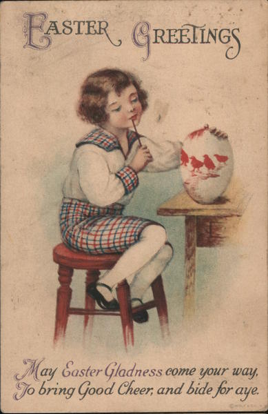 Easter Greetings Ellen Clapsaddle Eggs