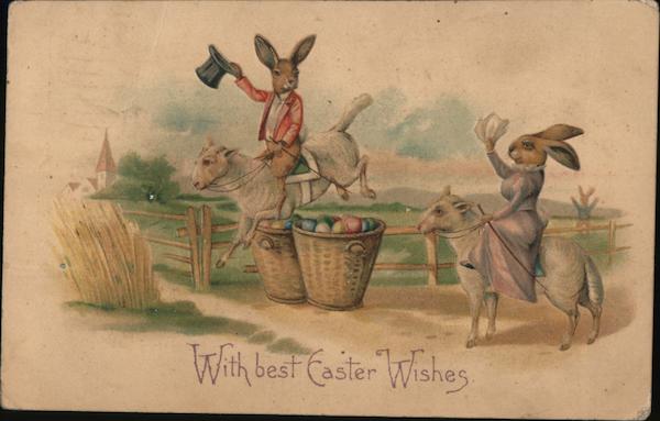 With best Easter Wishes With Bunnies