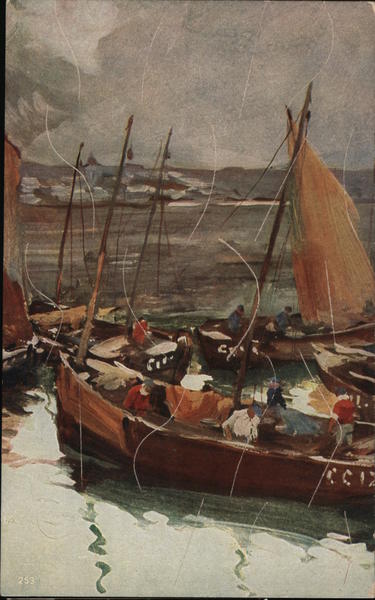 Puzzle Postcard depicting sailboats - Puzzle Card