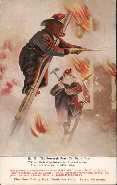No. 18 The Roosevelt Bears Put Out a Fire. The New Teddy Bear Book for 1907. Price, '98 cents.